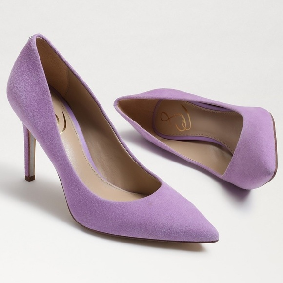 Sam Edelman Hazel Suede Pointed-Toe Pumps Heels Lavender Purple Size 9 - Picture 1 of 15